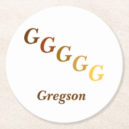 Paper Untersetzer - Initialen und Name in Browns