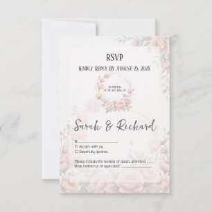 Paper Whisper Garten Hochzeit Romantische Blumen RSVP Karte