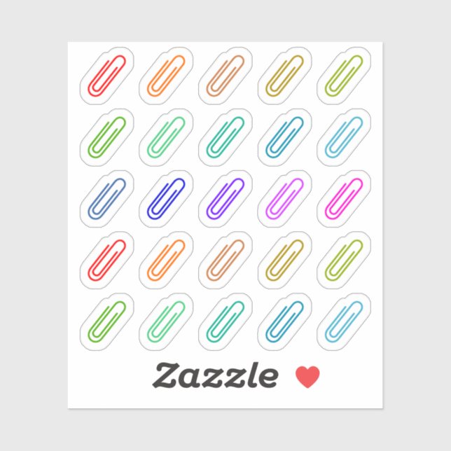 Paperclip farbenprächtig Mini Bujo Planer Aufkleber (Blatt)