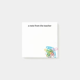 Paperclips eine Anmerkung des Lehrers Post-it Klebezettel