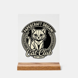Papercraft Origami Katze Lustige Katze Grafik - Pa Acrylschild