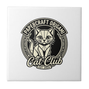 Papercraft Origami Katze Lustige Katze Grafik - Pa Fliese