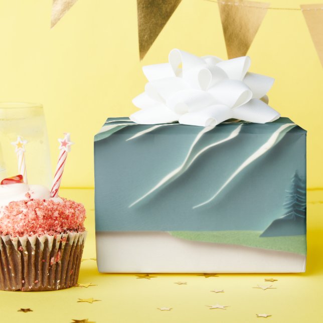 Papercut-Berg-Design Geschenkpapier (Geburtstagsparty)