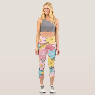 Papercut-Blume Capri Leggings