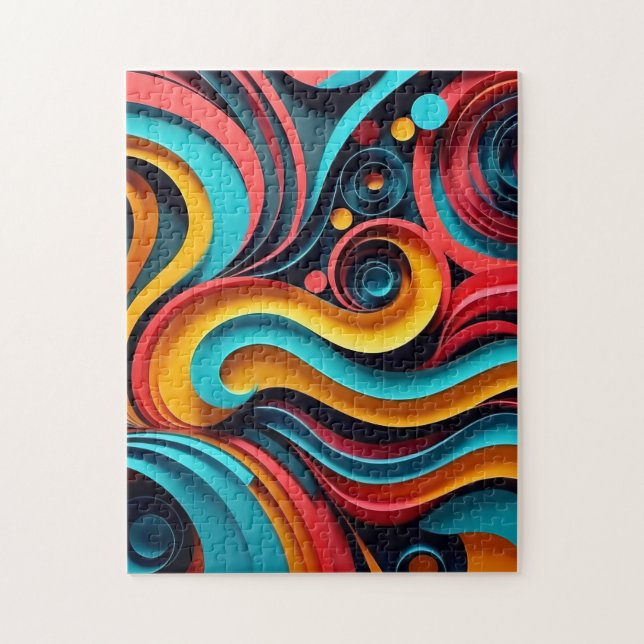 Papercut Colorful Waves Artwork (Vertikal)