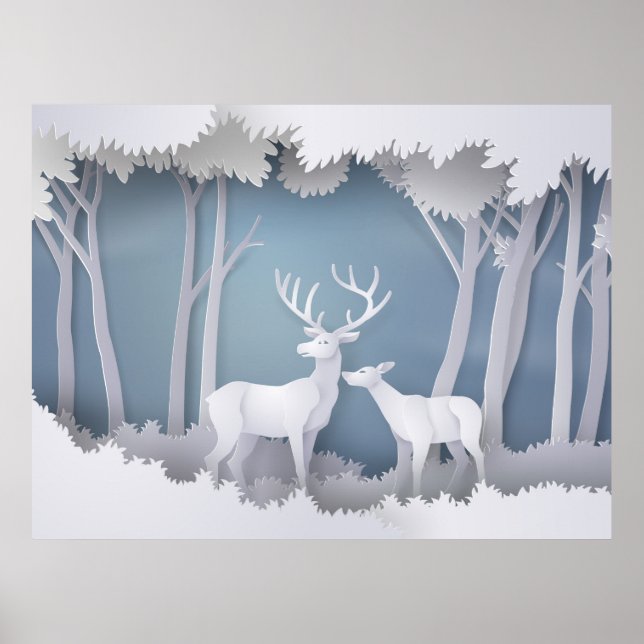 Papercut Dee im Wald Poster (Vorne)