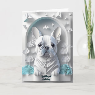 Papercut French Bulldog Illustration Feiertagskarte