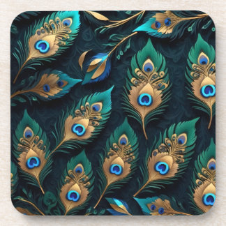 Papercut Peacock Feathers Pattern Getränkeuntersetzer