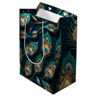 Papercut Peacock Feathers Pattern Mittlere Geschenktüte
