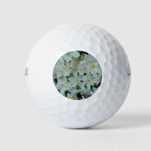 Paperwhite Narcissus Delikate Weiße Blume Golfball (Vorderseite)