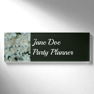 Paperwhite Narcissus Delikate Weiße Blume Namenschild