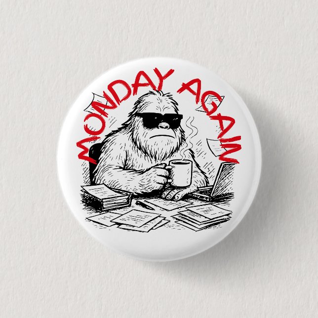 Paperwork Chaos Abominable Snowman Button (Vorderseite)