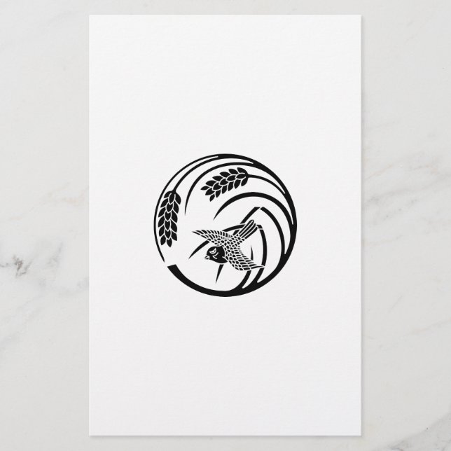 PAPETERIE 一本稲の丸に雀 (Devant)