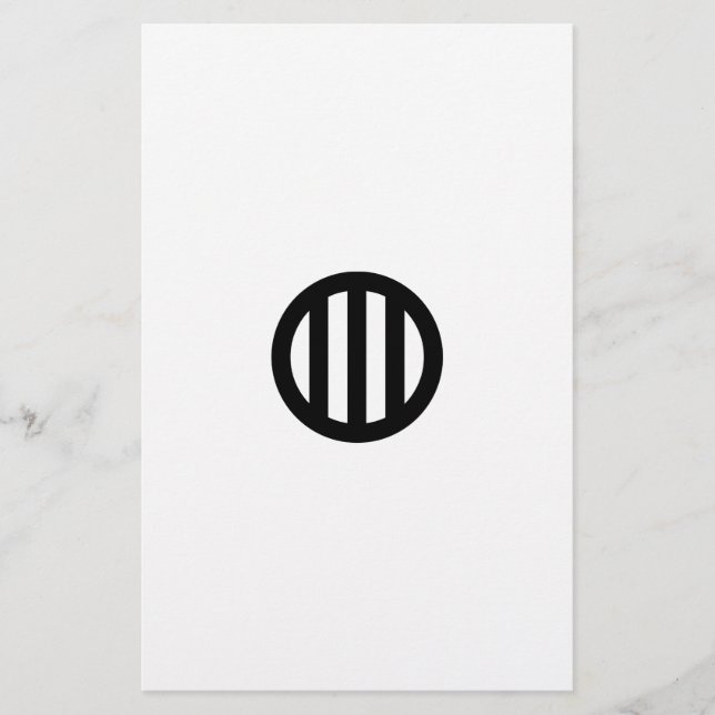 PAPETERIE 丸に縦三つ引き (Devant)