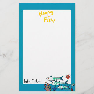 Papeterie 1, 2, 3 poissons avec de petits poissons et corail