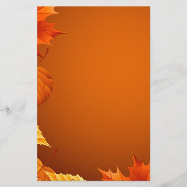Papeterie 2.ai Orange Feuilles d'automne (Devant)