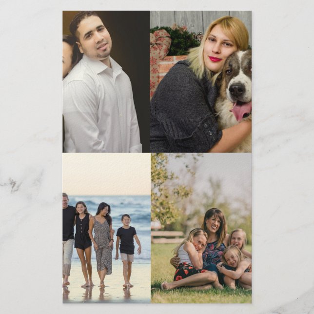 Papeterie  4 Family Photo Collage Custom (Devant)