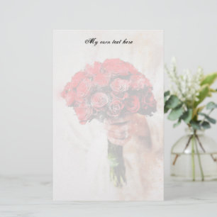 Papeterie à lettres Bouquet de roses rouges