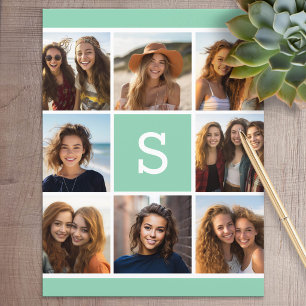 Papeterie à monogramme avec collage de photos en b