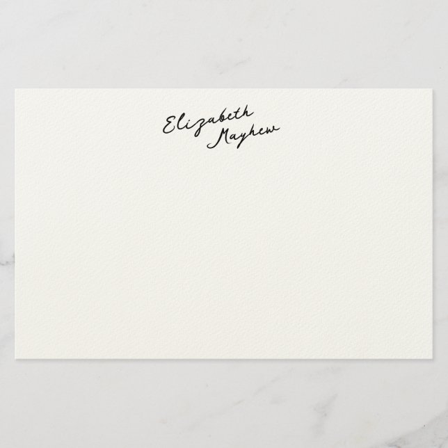 Papeterie à monogramme avec nom manuscrit classiqu (Devant)