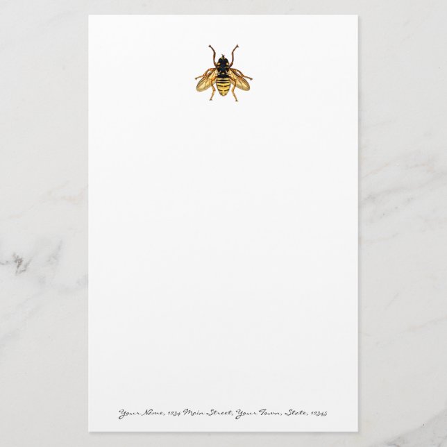 Papeterie Abeille jaune et noire vintage (Devant)