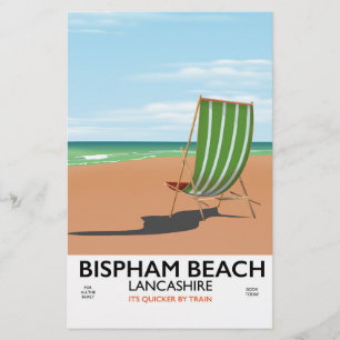 Papeterie Affiche de bord de mer de Bispham Beach Lancashire