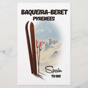 Papeterie Affiche de ski Baqueira-Beret Espagne.