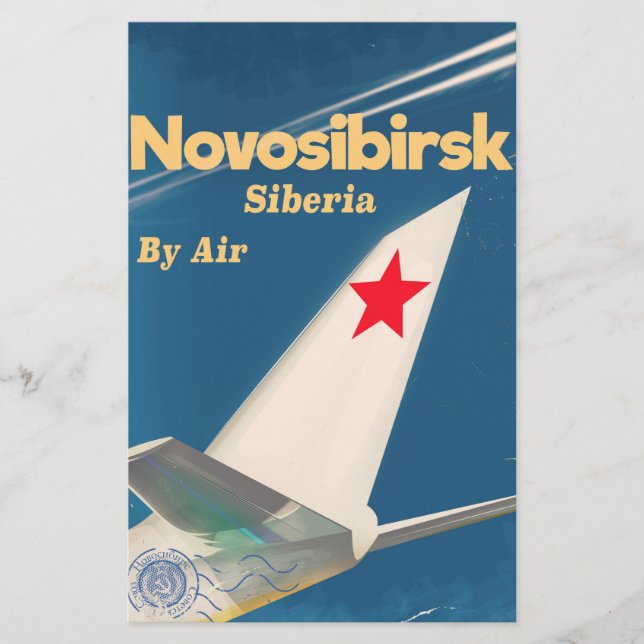 Papeterie Affiche de vol de Novosibirsk Sibérie Union soviét (Devant)