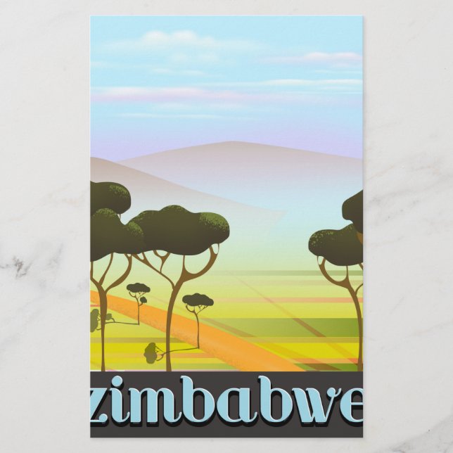 Papeterie Affiche de voyage au Zimbabwe (Devant)