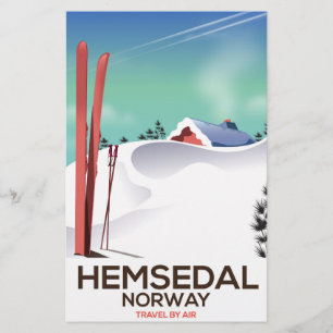 Papeterie Affiche de voyage de ski de Hemsedal Norvège