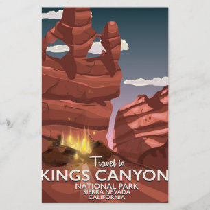 Papeterie Affiche de voyage Kings Canyon Sierra Nevada