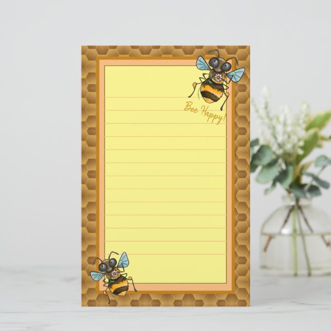 Papeterie Aie Du Bonheur ! Abeille de miel mignonne (Debout devant)