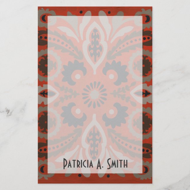 Papeterie Ajouter votre nom| Cinnabar Suzani II (Devant)