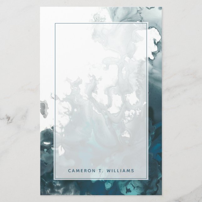 Papeterie Ajouter votre nom| Indigo Tempest (Devant)