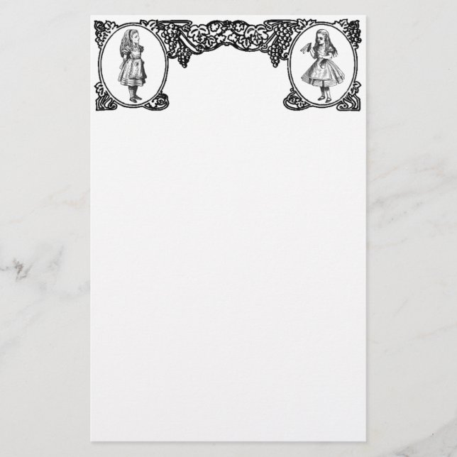 Papeterie Alice dans le cadre de cru du pays des merveilles (Devant)