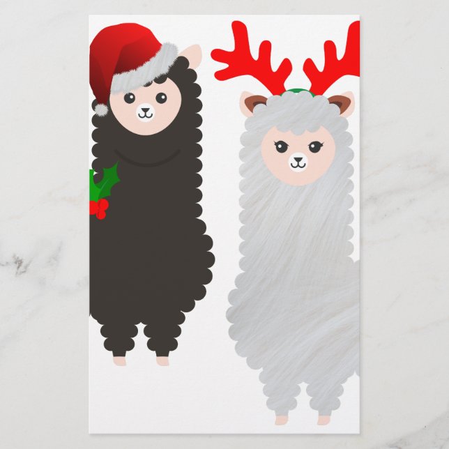 Papeterie alpacas de rennes de noël (Devant)