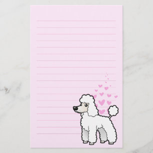 Papeterie Amour standard/de miniature/jouet caniche (chiot