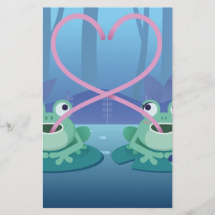 Papeterie amoureux de grenouille du jour des valentines