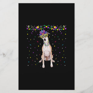 Papeterie Amusant Whippet portant le Masque de Carnaval Mard