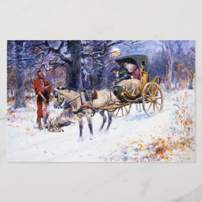 Papeterie Ancien Noël en Nouvelle-Angleterre (par Charles Ru (Devant)