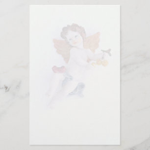 Papeterie Ange de Cherub tenant des pêches