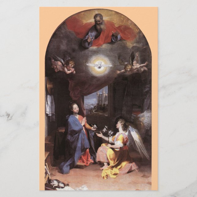 Papeterie ANGE DE VIERGE ET D'ANNONCIATION, Rose (Devant)