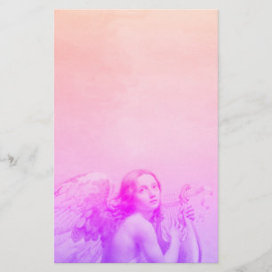 Papeterie ANGE JOUER LYRA SUR LES NUAGES Bleu rose
