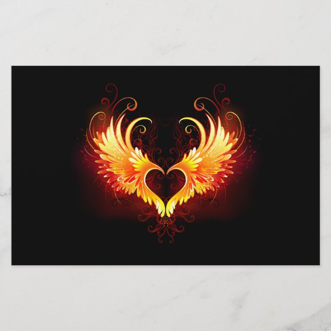 Papeterie Angel Fire Heart with Wings (Devant)