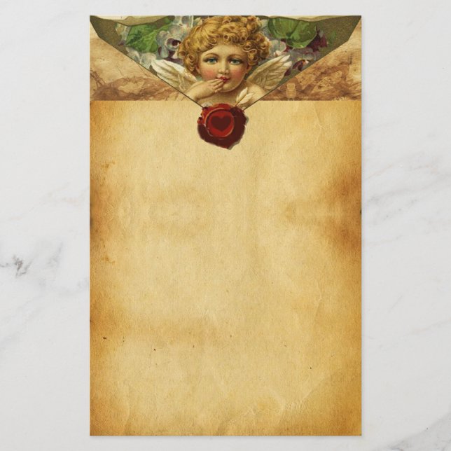 Papeterie ANGEL HEART WAX SEAL PARCHMENT Saint Valentin (Devant)