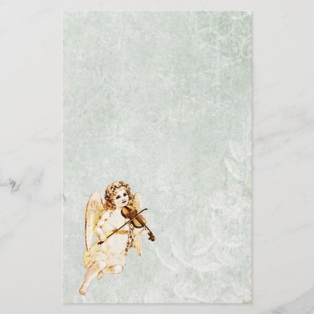 Papeterie Angel Jouer un violon sur Arrière - plan papier Vi (Devant)