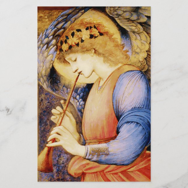 Papeterie "Angel Playing a Flageolet" par Edward Burne Jones (Devant)