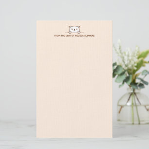 Papeterie Angry Moody Chat blanc au-dessus du texte personna