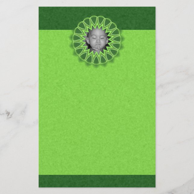 Papeterie Anneau de cadre photo vert Kaleidoscope Mandala (Devant)