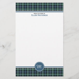 Papeterie antique de monogramme de tartan de clan